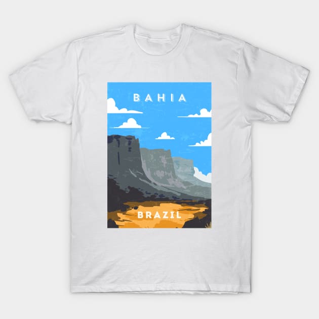 Bahia, Brazil - Retro travel minimalist poster T-Shirt by GreekTavern